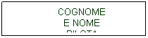Casella di testo: &nbsp;&nbsp;&nbsp;&nbsp;&nbsp;&nbsp;&nbsp;&nbsp;&nbsp;&nbsp;&nbsp; &nbsp;&nbsp;&nbsp;&nbsp;&nbsp;COGNOME
&nbsp;&nbsp;&nbsp;&nbsp;&nbsp;&nbsp;&nbsp;&nbsp;&nbsp;&nbsp;&nbsp;&nbsp;&nbsp;&nbsp;&nbsp;&nbsp;&nbsp;&nbsp; E NOME
&nbsp;&nbsp;&nbsp;&nbsp;&nbsp;&nbsp;&nbsp;&nbsp;&nbsp;&nbsp;&nbsp;&nbsp;&nbsp;&nbsp;&nbsp;&nbsp;&nbsp;&nbsp;&nbsp; PILOTA
