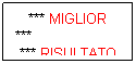 Casella di testo: &nbsp;&nbsp; *** MIGLIOR ***
&nbsp;*** RISULTATO ***
&nbsp;&nbsp; &nbsp;GIRI&nbsp;&nbsp;&nbsp; TEMPO
