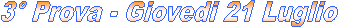 1� Prova - Sabato 7 Novembre